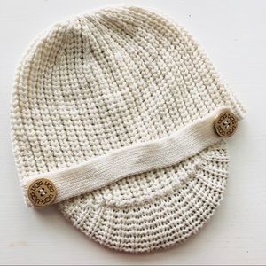 UGG Cream Cable Knit Beanie with Brim